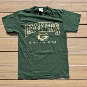 Vintage 1996 Green Bay Packers Gold Metallic NFL Football Tultex T-Shirt Size L